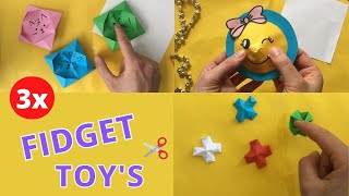 ★ 3x KNUTSELEN met papier FIDGET TOYS ★ DIY Origami Pop It [upl. by Eenahpets]