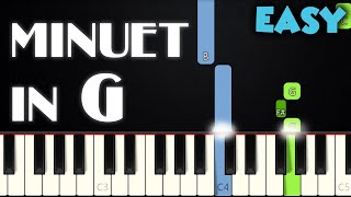 Minuet in G  Bach  EASY PIANO TUTORIAL  SHEET MUSIC by Betacustic [upl. by Euqinom771]