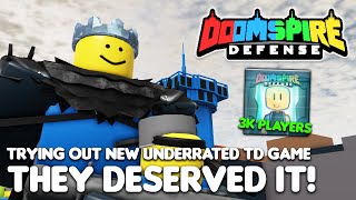 I Tried Playing This New Tower Defense Game UNDERRATED  Doomspire Defense Roblox [upl. by Tucker]