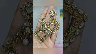 New Kundan Earrings 🫠🫠 shorts diy craft diyearrings kakaliscraft [upl. by Akinam522]