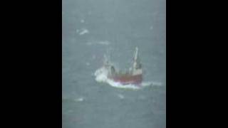 Small trawler in gale force wind [upl. by Athal]