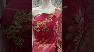 Organza party wear sarees saree [upl. by Rimhsak]