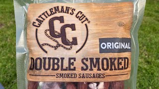 Cattleman’s Cut Original Double Smoked Sausages taste test review keto snack [upl. by Annahgiel]