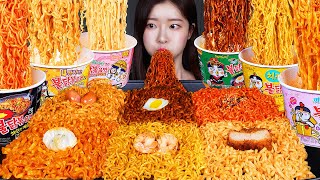 ASMR MUKBANG  6가지맛 불닭볶음면 🔥🐔 불닭종류별로 불닭파티 까르보 치즈 짜장불닭 먹방 KOREAN SAMYANG BULDAK RAMYUN ☆ 6 FLAVORS [upl. by Reames]