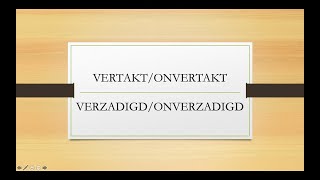 Vertakt of Onvertakt amp Verzadigd of Onverzadigd [upl. by Weintrob]