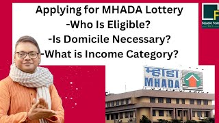 Applying for MHADA Lottery Who is eligible Is domicile necessary [upl. by Harpp]