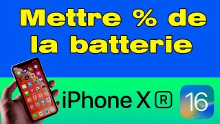 Comment afficher le pourcentage de la batterie sur iPhone XR [upl. by Eivlys920]