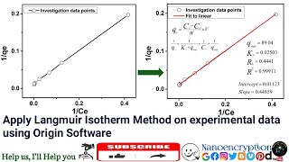 How to apply Linear Form of Langmuir Isotherma Method on experimental data using Origin Software [upl. by Ojimmas]