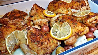 Baked Lemon Garlic Chicken Recipe  Lemon Garlic Cream Sauce Recipe [upl. by Seow564]