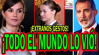 🔴EXTRAÑO GESTO de Letizia a PRINCESA Leonor y Felipe VI en PASCUA MILITAR y ministra por del Burgo [upl. by Bomke]