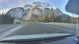 Dashcam Drive Rocky Mountains BANFF National Park  Calgary AB to Golden BC Canada [upl. by Norrehs]