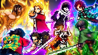 MUGEN Anime Team Up Tournament  Bleach And Black Clover Vs Attack On Titan And Demon Slayer [upl. by Yahsel131]