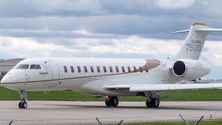 Bombardier Aerospace Global 7500 GL7T departing Montreal YULCYUL [upl. by Leban]