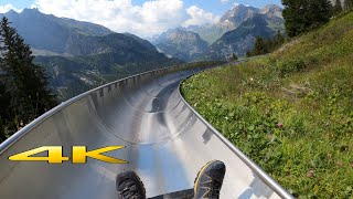 Mountain Coaster Oeschinensee Kandersteg Switzerland 4K 60p 🇨🇭 [upl. by Llerrah]