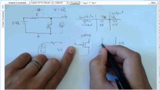 Implementation of a logic NOT gate with NMOS PMOS CMOS transistors [upl. by Jeffries]