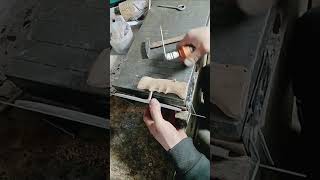 Installation process of wall plaster knife handle [upl. by Elyrrad]