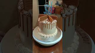 Moist Mocha Biscoff Cake cake birthdaycake cakedesign shortvideo biscoffcake cakeart [upl. by Cud]