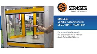 MecLock VertikalSchutzfenster SFVDB01P1500FS21 – 2flügelig – pneumatisch [upl. by Idieh]