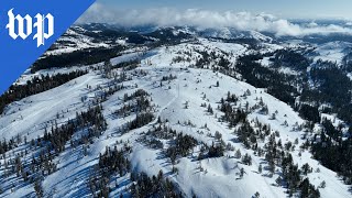 Stunning aerial views of Californias record level snowpack [upl. by Silvester]