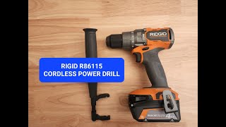 Rigid R86115 Cordless Power Drill Features and Bit Change [upl. by Euqina777]