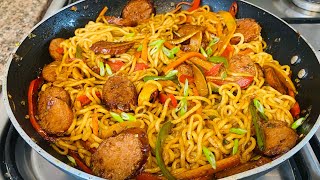 Stir Fry Noodles Recipe  How To Make Stir Fry Noodles With Sausages  Terry’s Kitchen [upl. by Hecht]