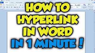 How To Hyperlink In Microsoft Word 2016  Complete Hyperlink Microsoft Word Tutorial Word 2013 [upl. by New]