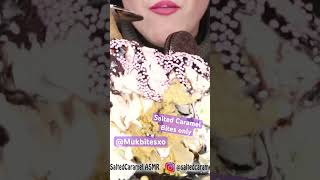 Salted Caramel ASMR chocolate ice cream sundae cookie biscuits Mukbang bites only shorts video fy [upl. by Llennod643]