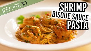 Creamy Shrimp Pasta in Bisque Sauce prawns [upl. by Akvir]