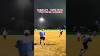 Epic Ground Rule Double in Slowpitch Softball 💥⚾ SoftballHighlights slowpitch softball [upl. by Atiuqad214]