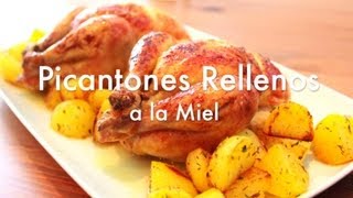 Pollos picantones rellenos al horno  Recetas de navidad ✅ [upl. by Ruenhcs]