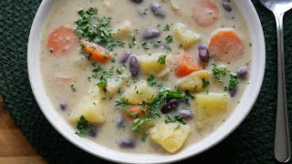 Schnelle Kidneybohnen Kartoffel Suppe Rezept  Creamy Potato Soup with Kidney Beans  ENG SUBS [upl. by Desdamonna638]