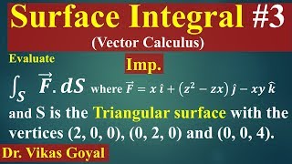 Surface Integral 3 in Hindi VImp  Vector Calculus  Engineering Mathematics [upl. by Annair]