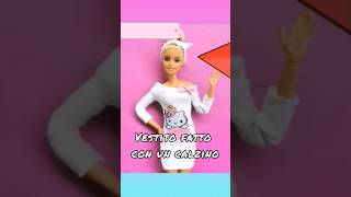 Vestito per Barbie fattoconun calzino miniaturebarbie barbieclothes [upl. by Nuavahs195]