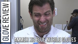 Food Service amp Janitorial  AMMEX X3 Blue Nitrile Gloves Review [upl. by Jacobina]