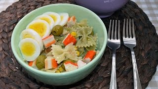 Cold Farfalle Pasta Salad  Easy Homemade Pasta Salad Recipe [upl. by Nylia173]