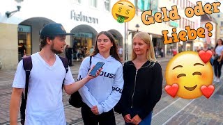 GELD 💰 oder LIEBE 🥰  Straßenumfrage [upl. by Htilil]