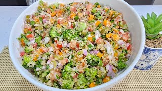 Receta de Ensalada de Quinoa Con Verduras Fácil y Muy Saludable [upl. by Lifton]