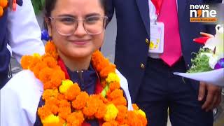 After best ever medalhaul Indian Paralympic medalists get heroic welcome in Delhi  News9 [upl. by Fulviah]