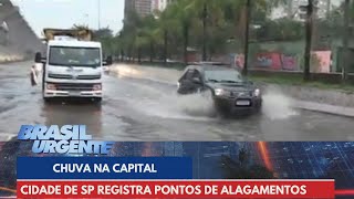 Cidade de São Paulo registra pontos de alagamentos após chuva  Brasil Urgente [upl. by Terris418]