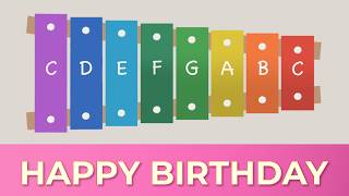 How to play Happy Birthday on a Xylophone Easy Songs Tutorial [upl. by Feilak288]