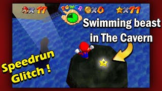 Swimming Beast in the Cavern Glitch Star Speedrun glitch Super Mario 64 [upl. by Akinehc]