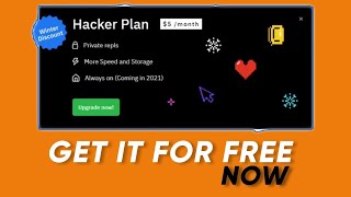 HOW TO GET REPLIT HACKER PLAN FOR FREE [upl. by Odyssey518]