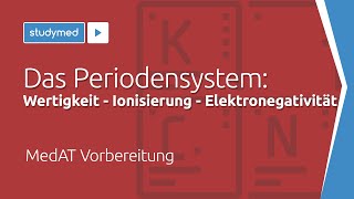 Die Wertigkeit Ionisierung und Elektronegativität von Elementen  MedAT Vorbereitung [upl. by Ezechiel]