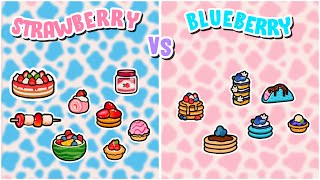 Strawberry 🍓 VS Blueberry 🫐 Food Battle  Toca Boca new Food Hacks ✨🌏 [upl. by Zat]