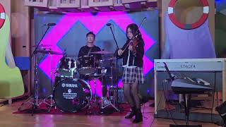 Canon Rock  Duet Perform di Mall Drum  Violin by Vania Angevina [upl. by Annetta]