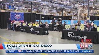 Polls open in San Diego [upl. by Hindorff]