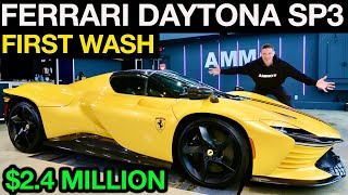 2400000 Ferrari Daytona SP3 First Wash 24 Hours To Detail For NYC Reveal [upl. by Nodnarb921]