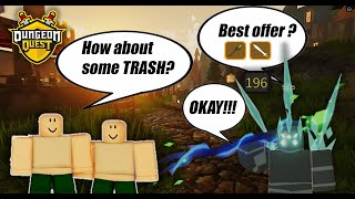 Trading with Noobswith a Twist Dungeon Quest Roblox [upl. by Leontine445]