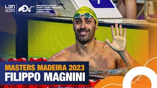 Filippo Magnini Breaks TWO World Records  Masters Madeira 2023  European Aquatics [upl. by Brockie]