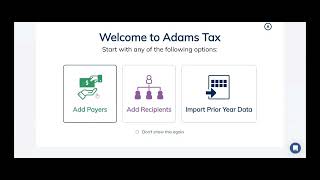 Create a Payer in Adams Tax Forms Helper [upl. by Yaner197]